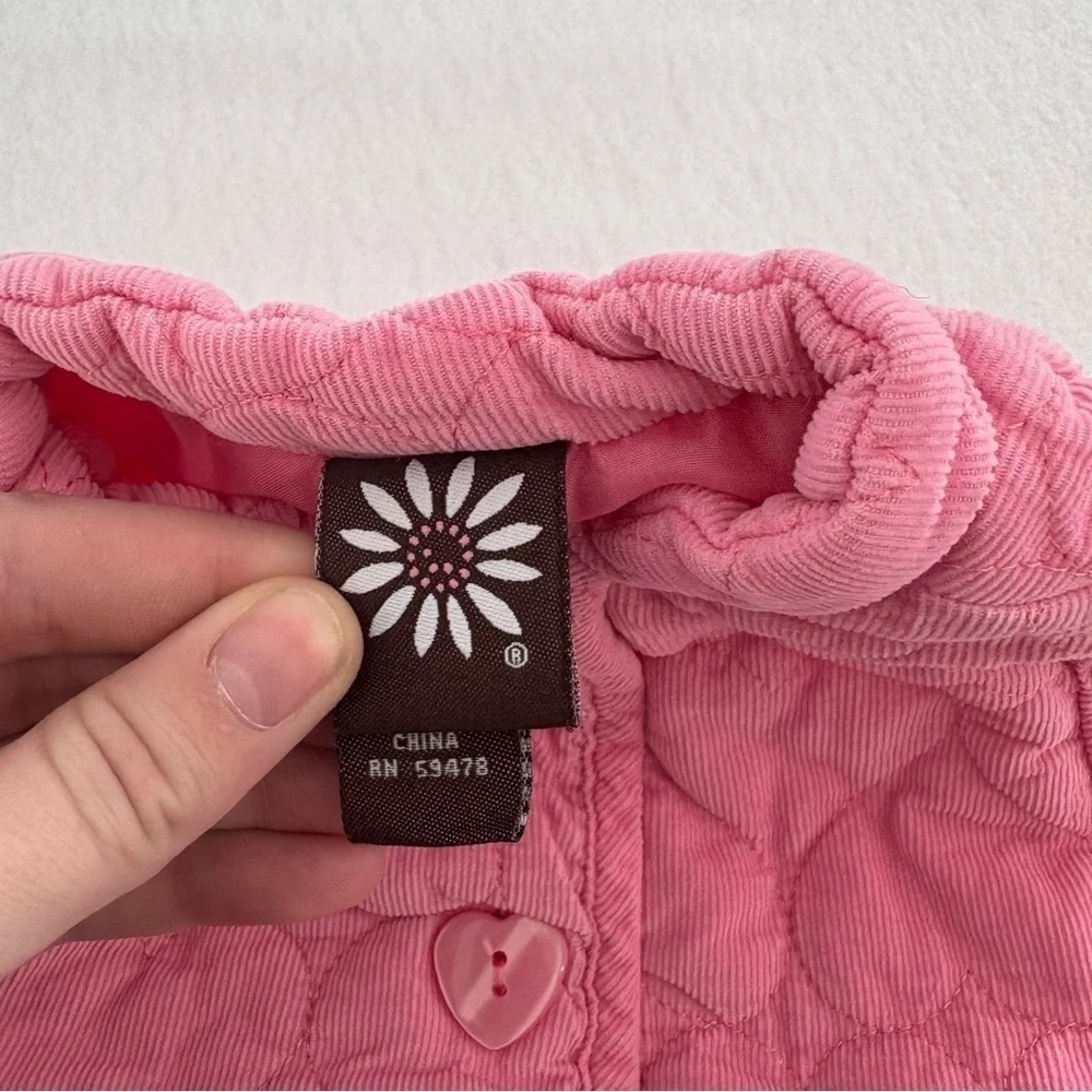 Vintage Kids Pink Quilted Heart Valentines Vest Size 12 Months
